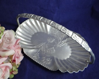 Vintage Farber & Schlevin Hand Wrought Aluminum Serving Dish I803