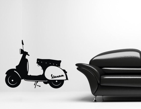 Vespa Scooter Vinyl Wall Decal Motorbike Sticker