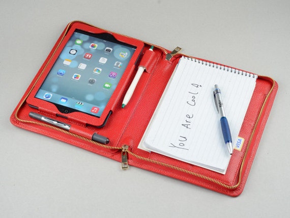 for pen apple holder notepad Mini holder iPad Red iPad Portfolio with case Purse Pad for