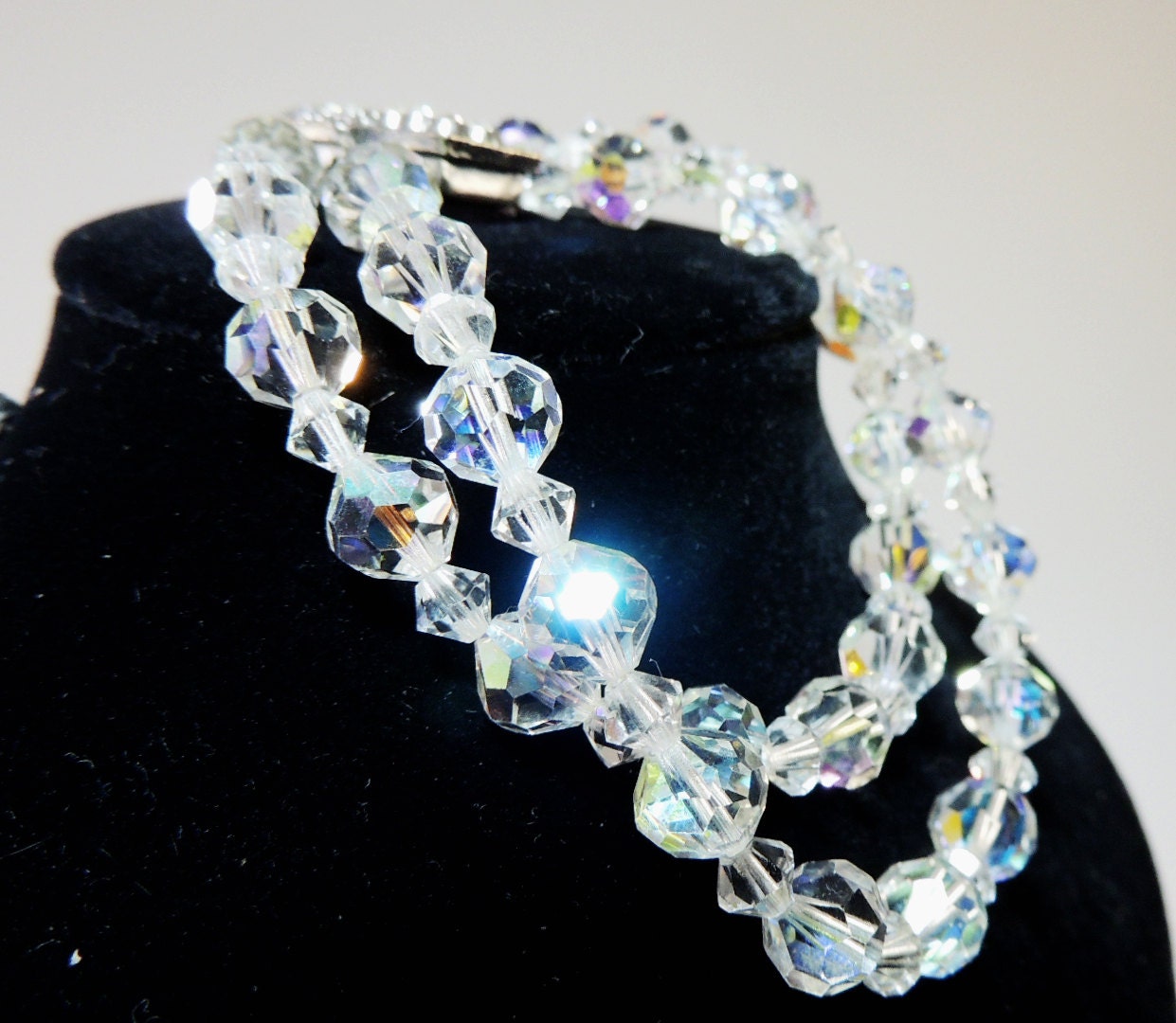 Swarovski Aurora Borealis Crystal Xilion cut Two by DLSpecialties