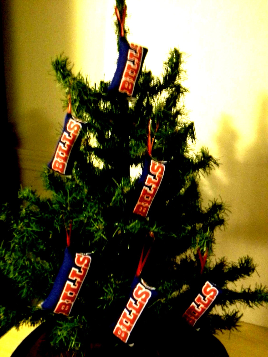 Hand-Made Buffalo Bills Oblong Christmas Tree Ornaments (6-Pack)