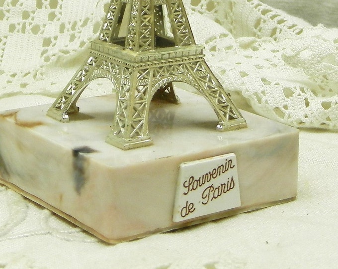 Small Vintage 1960s Souvenir Gold Colored Eiffel Tower from Paris, Tourist from France, French Retro Plastic Figurine of the Tour Eiffel