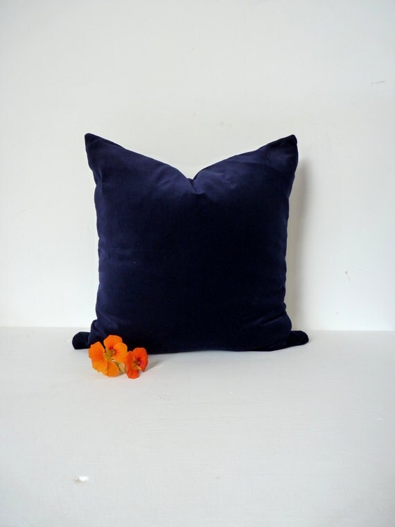 navy blue velvet pillow case // navy blue pillow by LiveLoveSmile