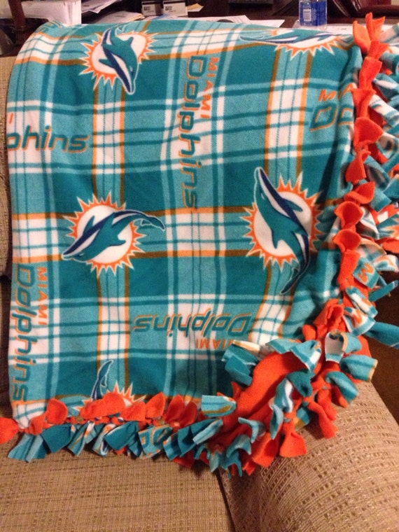 Miami Dolphins Blanket NFL Fleece Fringe by BlanketsUnlimited