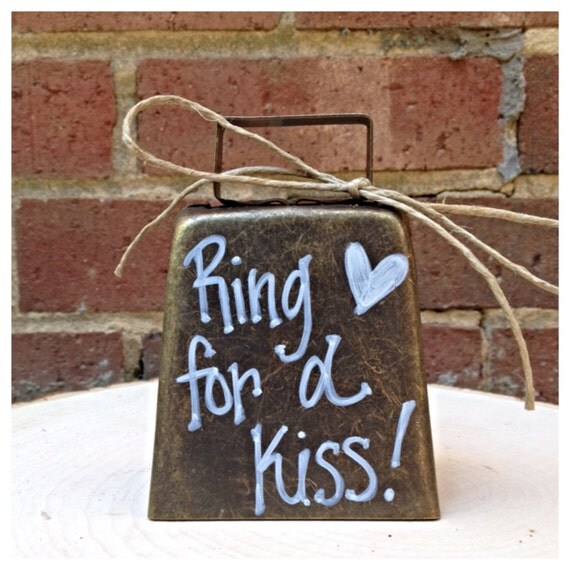 Items similar to Bronze Kissing Bell "Ring For A Kiss" Wedding Decor