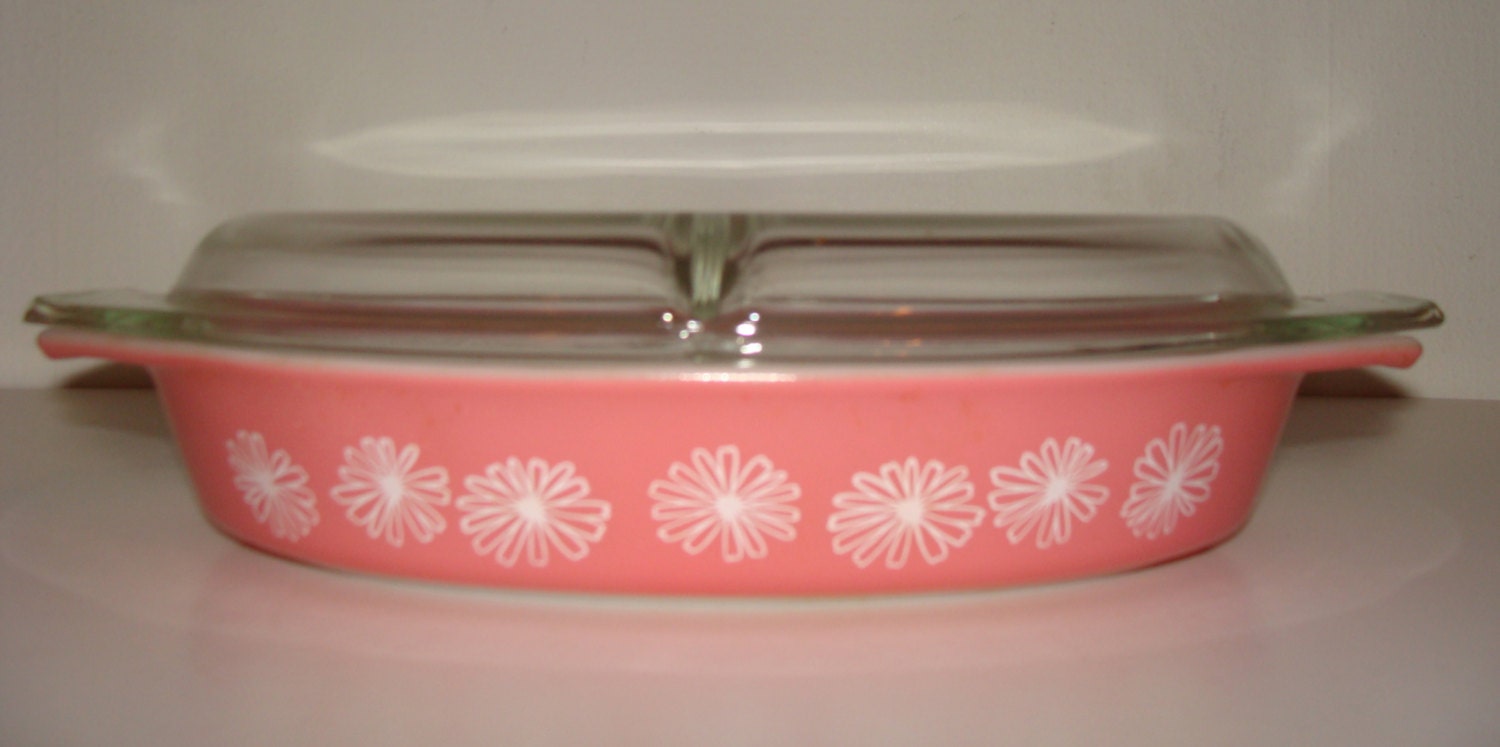 Retro Pink Pyrex Split Double Sided Casserole Dish by studio180