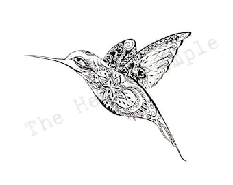 Love Bird Drawing sketch ink pen hand drawn swallow hummingbird wings illustration drawing art