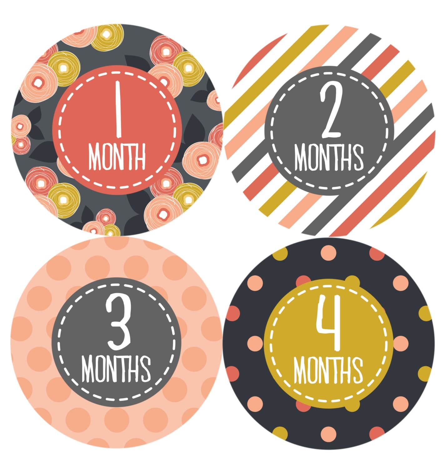 Monthly Baby Milestone Stickers Baby Girl Baby by HauteBelliesShop