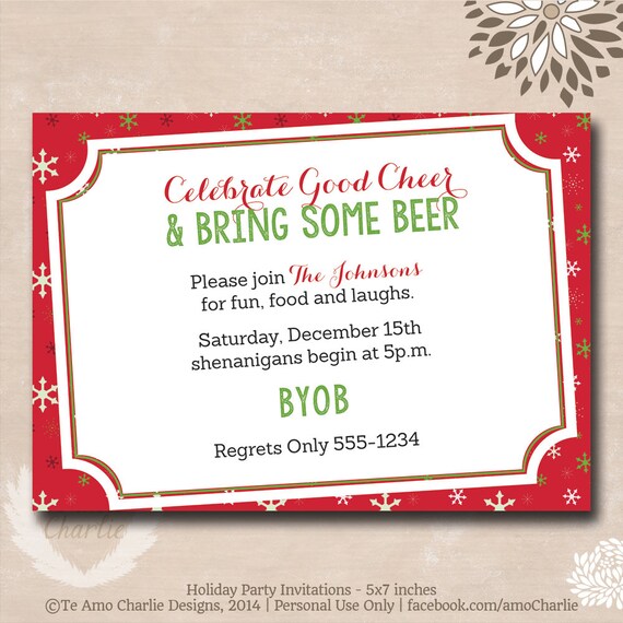 Holiday Party Invitations - Printable Christmas Party Invitations Il_570xn