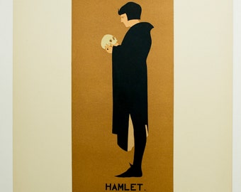 Beggarstaff, Original Maitres de L'Affiche Poster, Paris 1898, Plate No.107. Theatrical poster for a London performance of Hamlet.