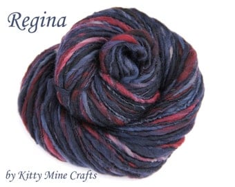 Handspun TnT Singles Yarn - Merino Wool - Regina - Thick and Thin, Bulky Yarn - Knitting Supplies