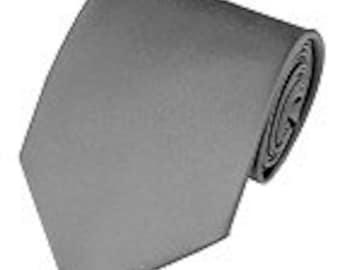 mens silver necktie custom made many colors