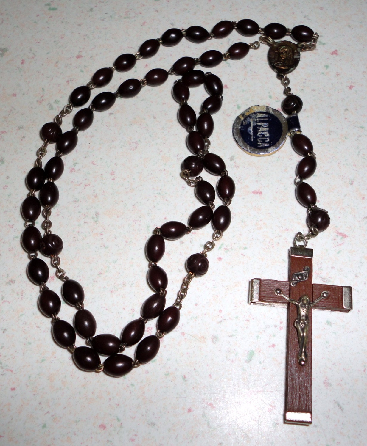 Vintage Catholic Rosary Beads Italy Cross Religious Spiritual