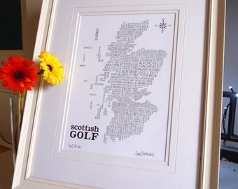 Golfing map of Scotland