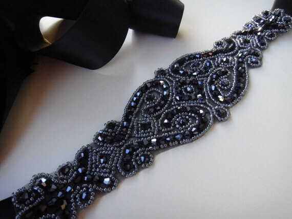 black sequin sash belt
