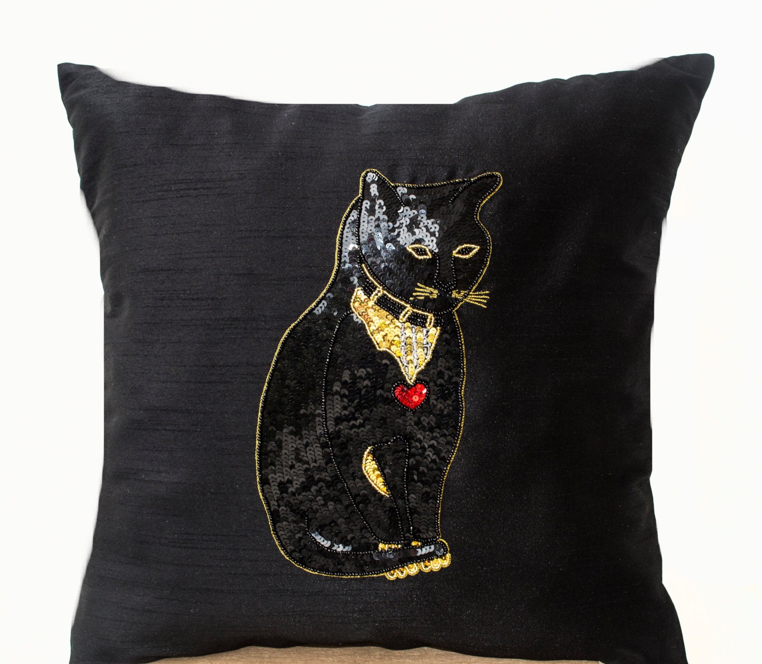 ikea black cat pillow