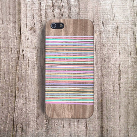 PASTEL stripe iPhone Case Geomteric iPhone 4 Case, Geometric Cases Stripey iPhone 5C Case, Pastel iPhone Case Samsung S5 Case Wood Print