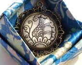 Paisley Necklace - Hand drawn - Henna - Mehndi - Flower - Good Luck
