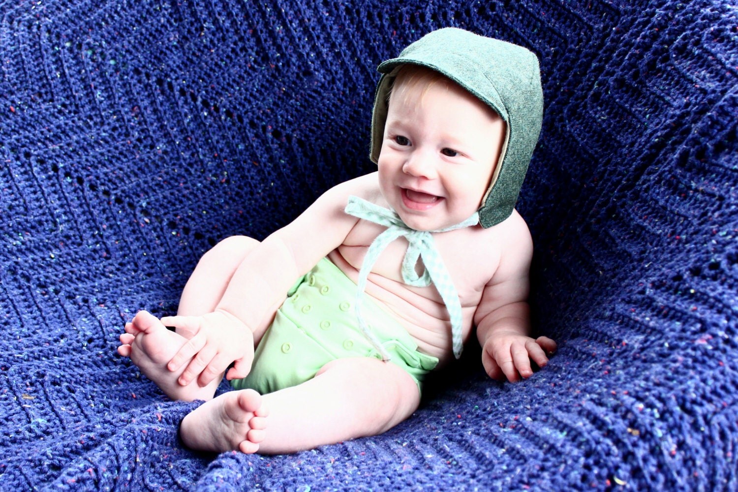 Green Baby Boy Hat Vintage Style Baby Boy Baby