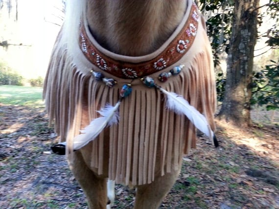 American Indian Equine Necklace  Fringed Horse by MyBuddyBling