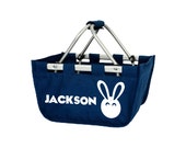 Boys Navy Personalized Easter Basket Mini & Reg Size Market Tote (Choose Your Color) Il_170x135