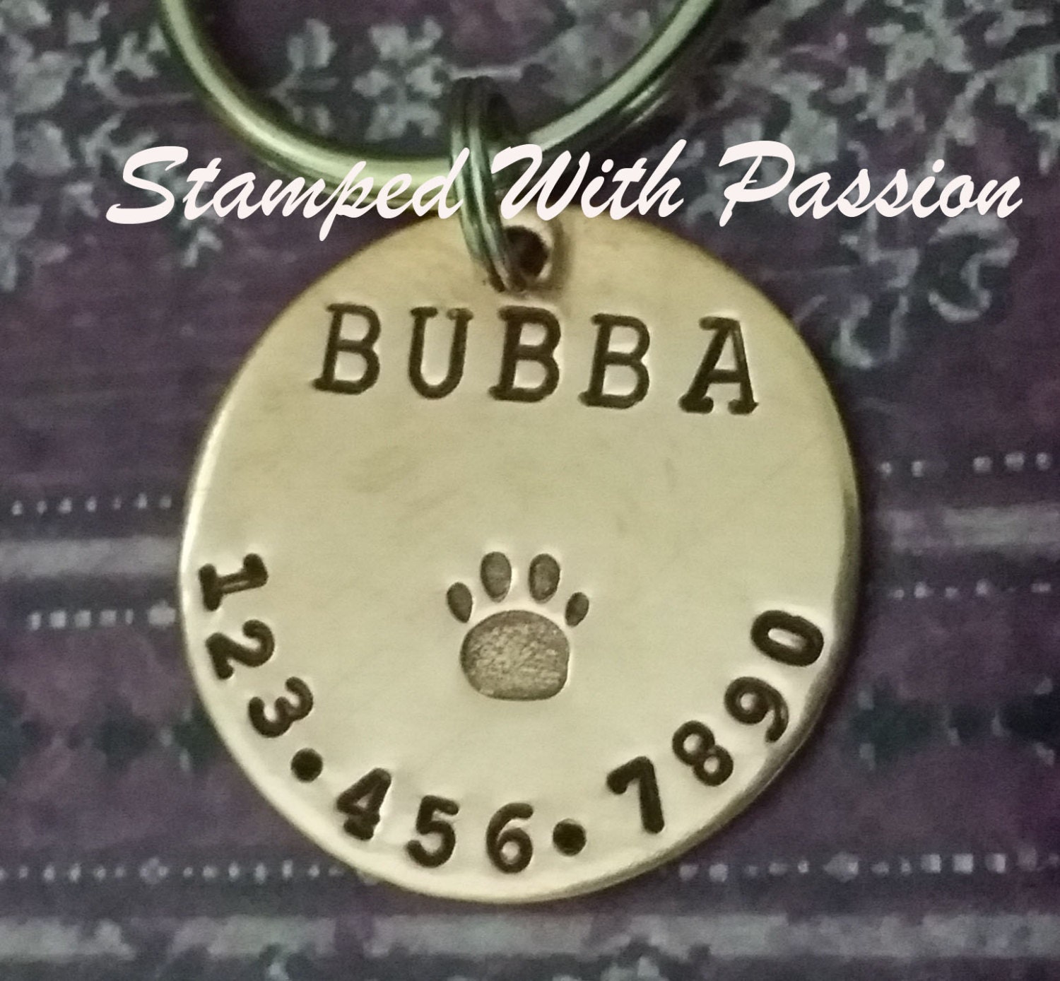 Custom Pet Tag Personalized Dog Tag Hand by StampedWithPassion