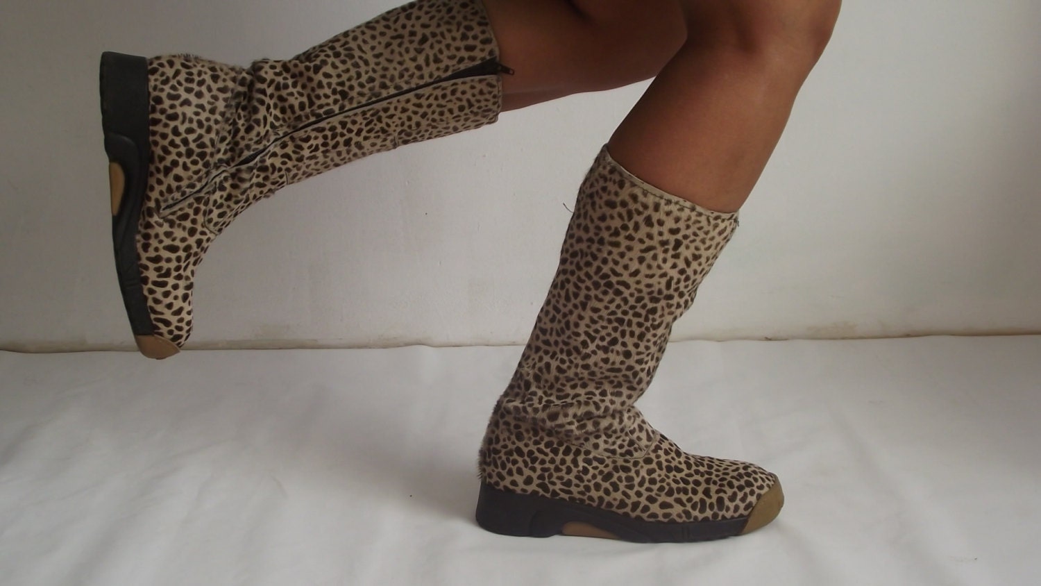 pony hair ankle boots