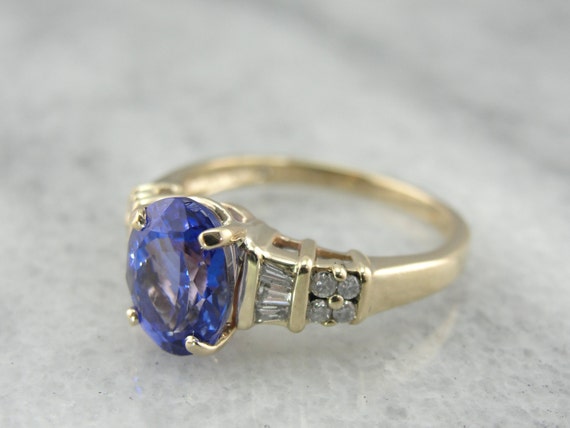Fine Tanzanite Cocktail Ring in Bright Gold by MSJewelers on Etsy