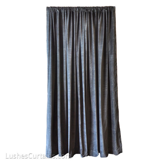 Black Cotton Velvet Curtain 72 Inch Long Panels High Quality