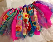 Neon Christmas Tutu, Merry and Bright skirt, shabby chic fabric and tulle tutu skirt, hot pink Christmas tutu Choose your size Il_170x135
