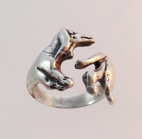 Dachshund Ring, Sterling Silver Ring, Wiener Dog Ring, Silver Dog Ring