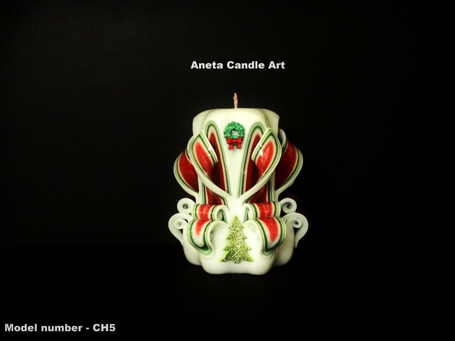 Christmas Carved candles 5 inch by on Etsy