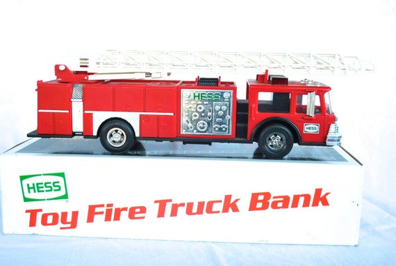 Vintage 1986 Hess Fire Truck Bank NIB by HarpersFerryGypsyMkt