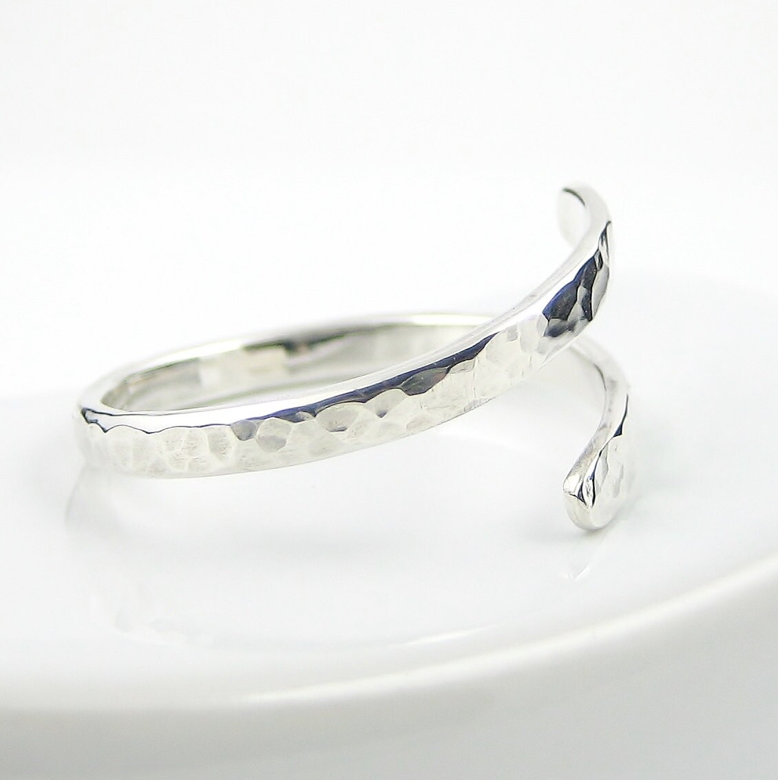Hammered Sterling Silver Ring Thumb Ring Wrap Around Ring