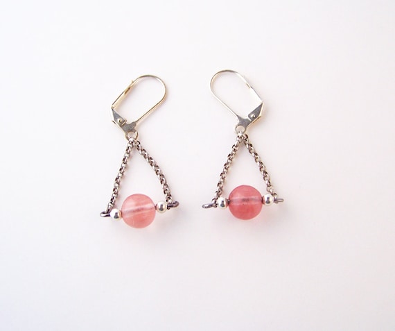 pink quartz earrings