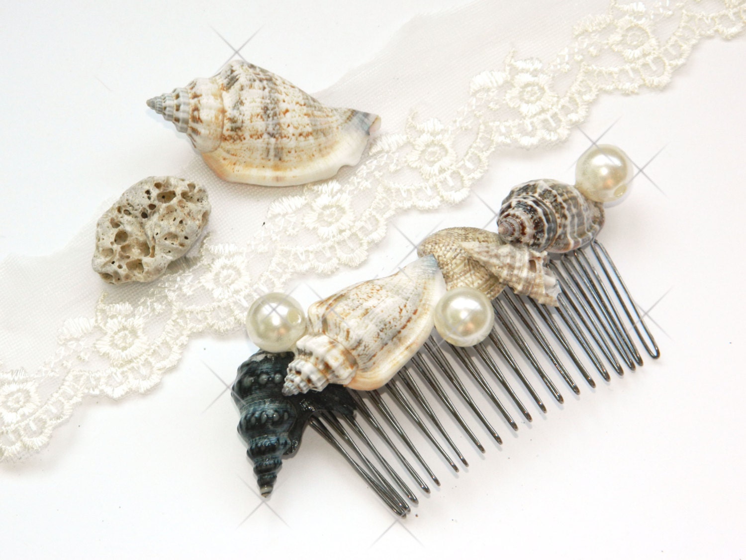 Wedding Hair Combsea shells hair accessoriesSea shell