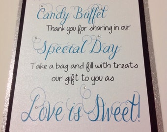 Candy Buffet Welcome Sign, Wedding Sign, Party Supplies
