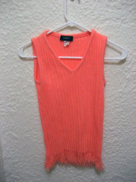 Vintage Salmon Colored Sweater Vest With By Lemonruthvintage