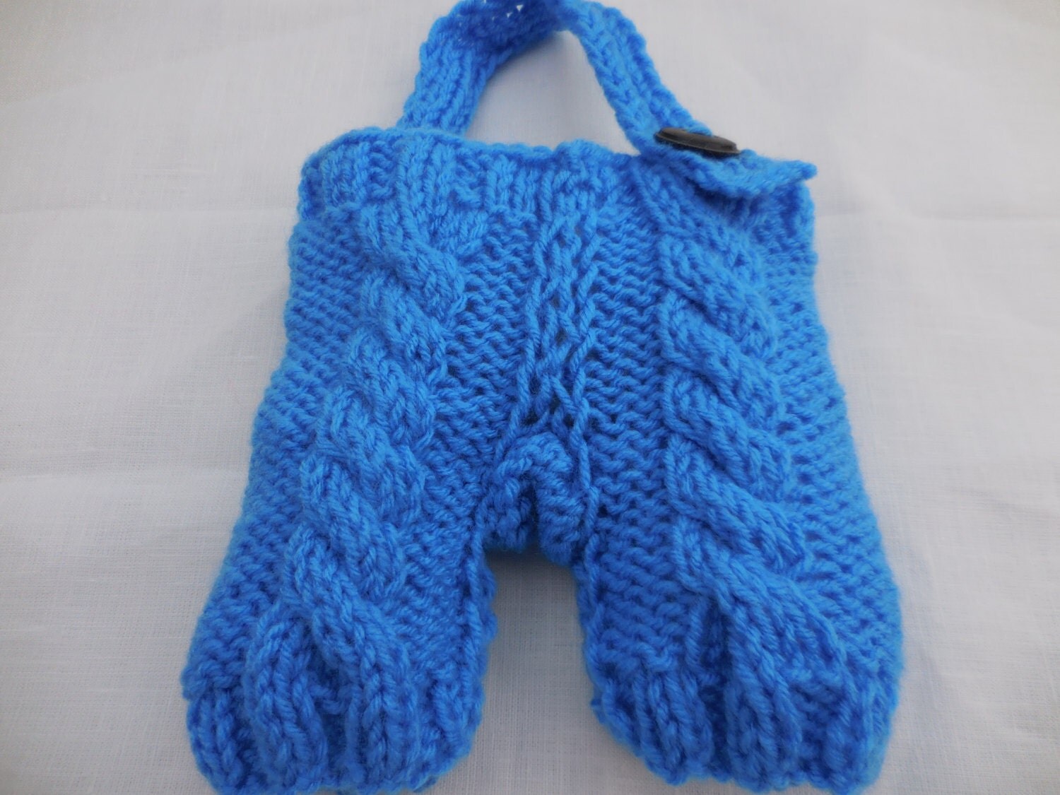 Newborn Baby Boy knit bib shorts with brace and by KnitSew4U