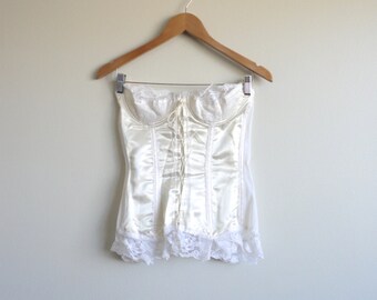 Delicate Satin Embroidered Lace Up Bustier main image 1
