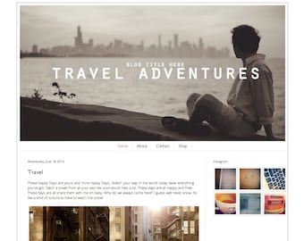 Responsive Premade Blogger Template - Travel Instant Download