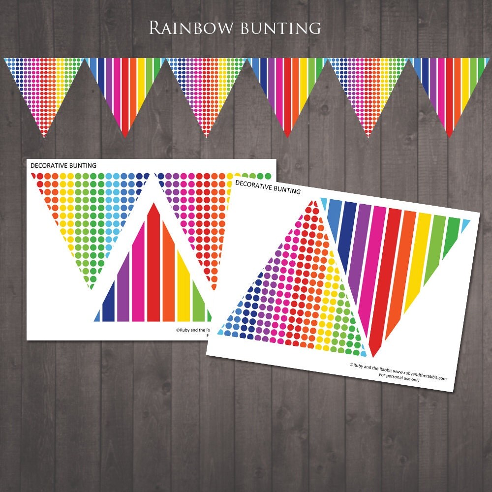 PRINTABLE Rainbow Bunting for a Rainbow Party Rainbow Penant