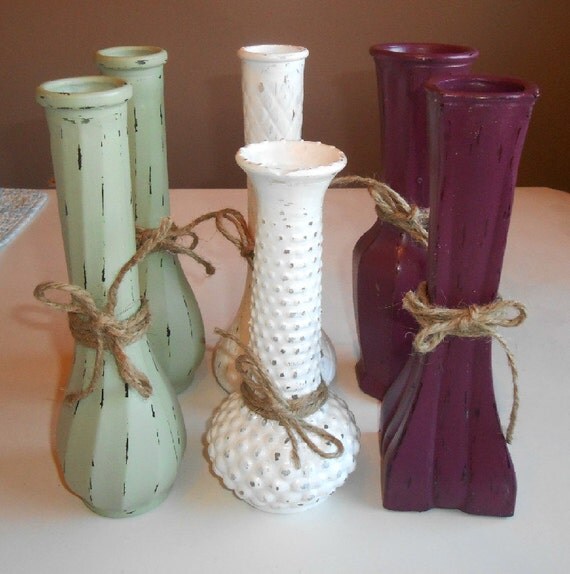 distressed vintage shabby chic glass bud vases hand distressed vintage shabby chic glass bud vases hand