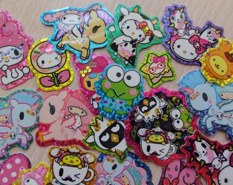 36 pcs TOKI DOKI Hello Kitty My Melody Little Twin Stars Sanrio Flake Stickers Sack Cute Party Favor journal san-x kawaii bag confetti