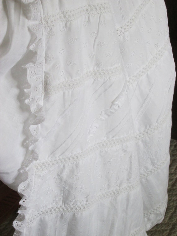 Shabby Chic Blanket White Embroidered Cotton Eyelet Lace