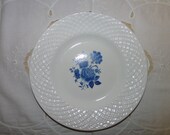 Wedgewood Blue and White Plates x 2 Blue Rose Ironstone Pattern, Tunstall Ltd English collestable, china, tableware, epsteam, etsyeur, uk