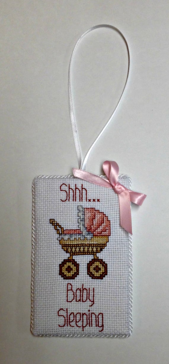 Baby Sleeping cross stitch Door Hangers