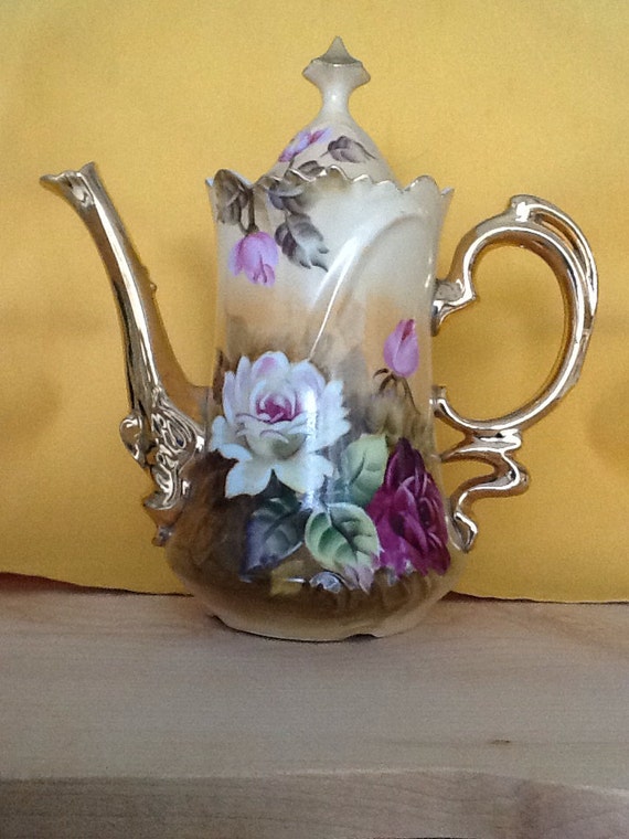 Exquisite Hand Painted Vintage Lefton China Teapot/ Antique