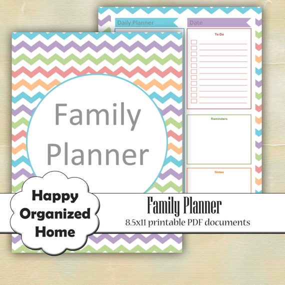 Organization Printable Family Planner by HappyOrganizedHome