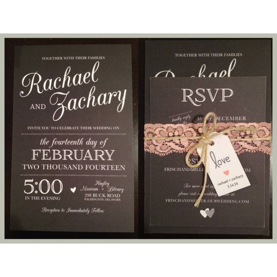 Black & White Rustic Wedding Invitation